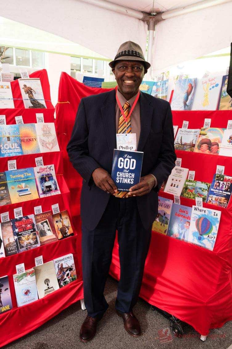 Philip speaking at a book fair event