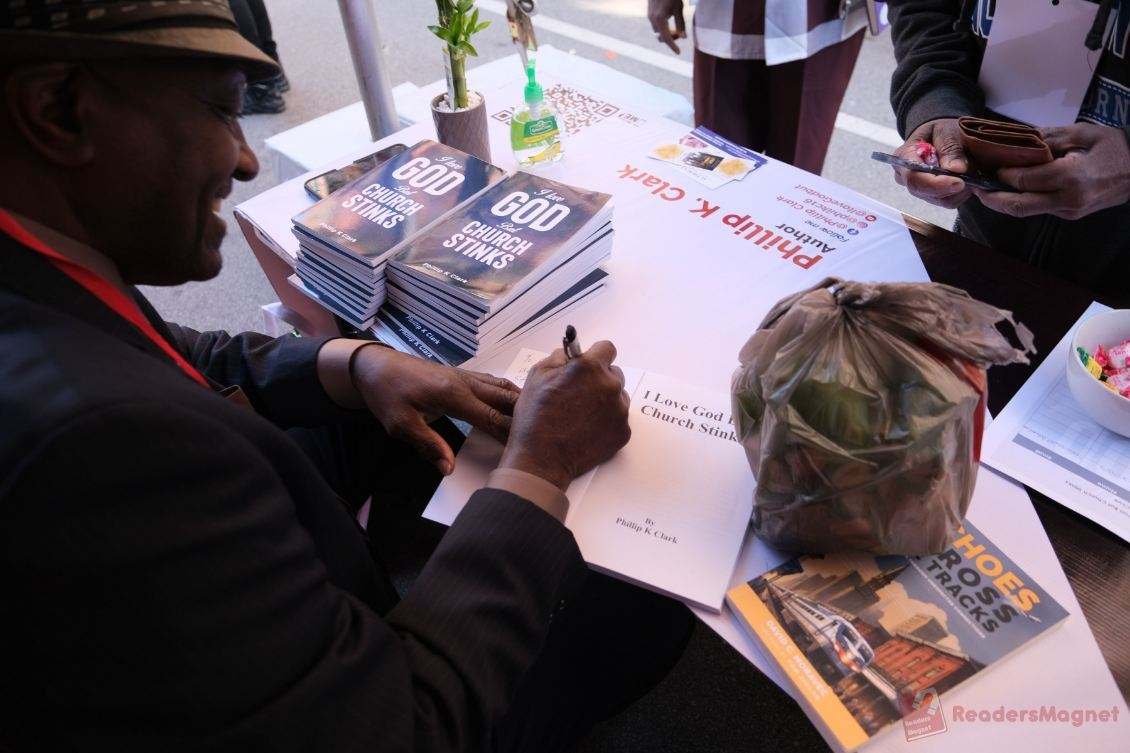 Philip K. Clark with community members
